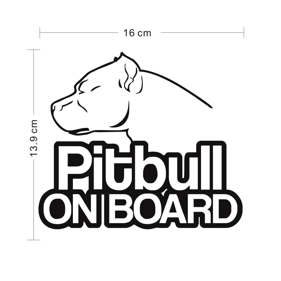 Cunymagos Pitbull On Board Dog Vinyl Funny Waterproof Car Sticker Motorcycle Auto Window Decal Sticker Car Styling 16CM13 (2)