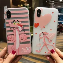 

Pink Panther Pattern Soft TPU Phone case for iphone 6 6s Case Relief Scrub Silicone case For iphone 7 8 6/7/8plus X
