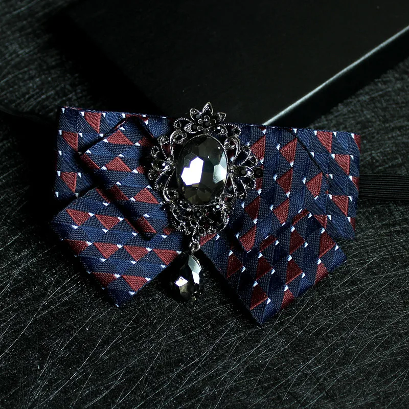 Формальные мужские шеи рубашка воротник галстук-платок эластичная лента сплав Стразы галстук школьная форма свадебные ленты галстук-бабочка аксессуар