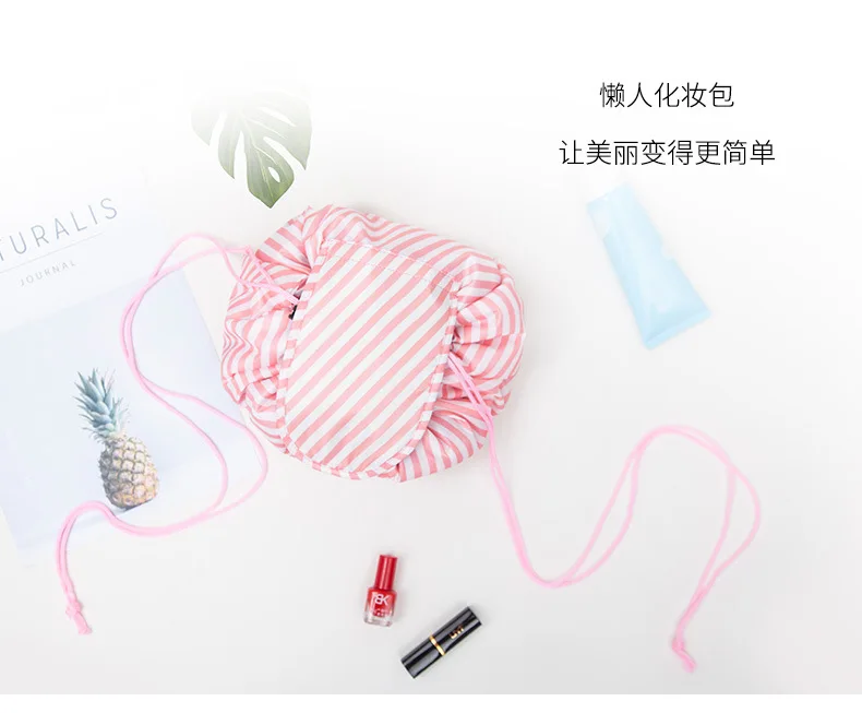 ZYJ Foldable Drawstring Travel Cosmetic Pouch Bags Portable Shoulder Makeup Storage Toiletry Beauty Case Organizer Bag Handbag (14)