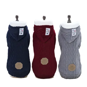 

Fashion Winter Pet Dog Sweater For Small Dogs Clothes Hooded Coat And Jacket Clothing Thicker Warm Wool Large Size Dog's Costume