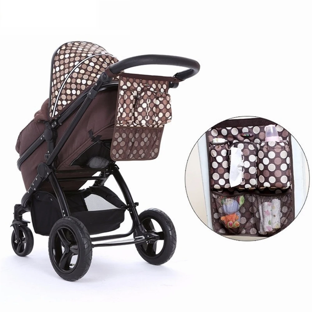 COLORLAND Baby Stroller Bag Hanging Bags Organizer Insulated Bottle Storage Diaper Bags For Pram Car Seat Back Travel Nappy Bag