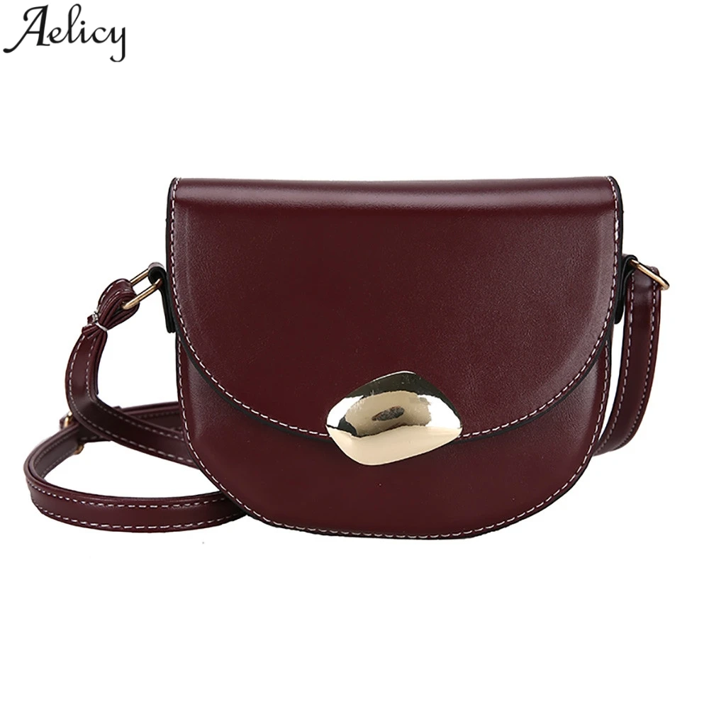 

Aelicy Chic Small Saddle Bags Women Korean Style Leather Hasp Messenger Bag Ladies Simple Bag Student Girls Crossbaody Bag New
