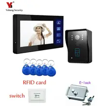 Yobang security7 дюймов RFID телефон видео домофон дверные звонки с ИК камера 700 ТВ линии электрический замок