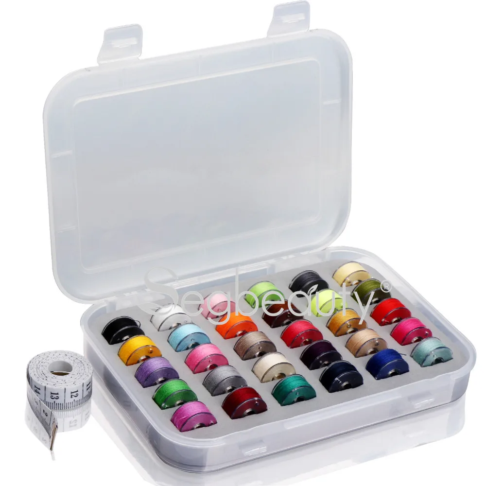 

Premium Bobbins and Assorted Sewing Thread, 30pcs Soft Measuring Tape for Brother Babylock Janome Kenmore Singer