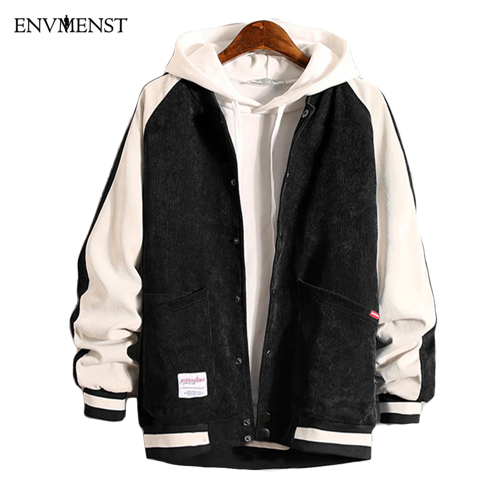 

Envmenst 2018 Fashion Men Jacket Stand Collar Cotton Single Breasted Casual Coats High Quality Male Slim Fit Jackets