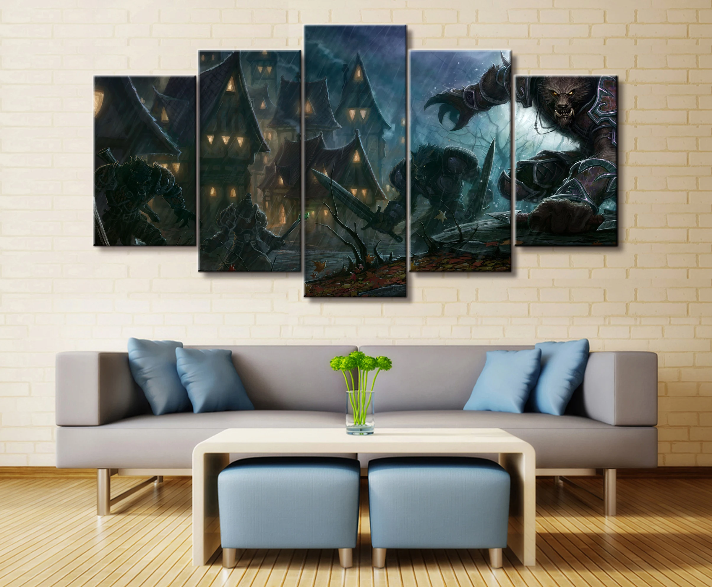 5 Piece Video Game WOW Warcraft DOTA 2 Painting Poster Decorative Mural Art Room Wall Decor Canvas
