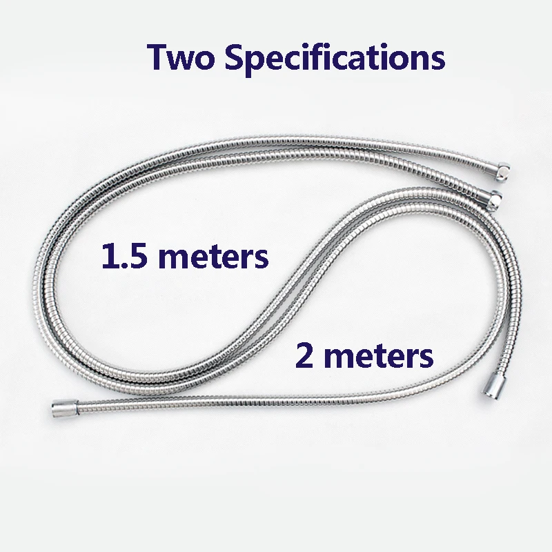 ZhangJi 1,5/2 метра, шланг для душа из нержавеющей стали, Гибкий ручной душевой шланг, прочные латунные аксессуары для ванной комнаты, водопроводный шланг