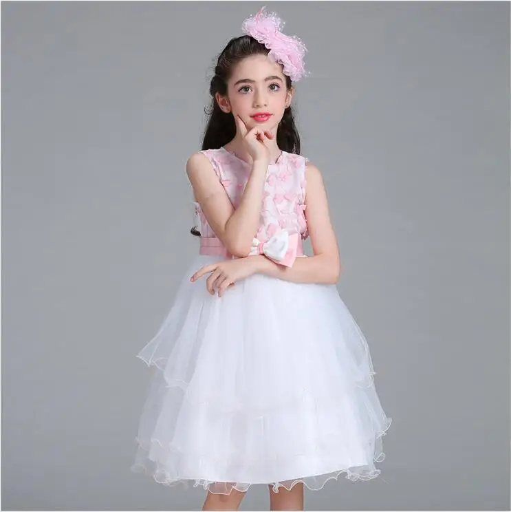 Girls summer floral dress princess Flower Wedding Dress Girl Party Wear Kids Clothes Children Costume For Girl Prom Gown Designs hayden vintage lace flower girls dresses summer costume for teens girl children clothing kids clothes girls party frocks designs