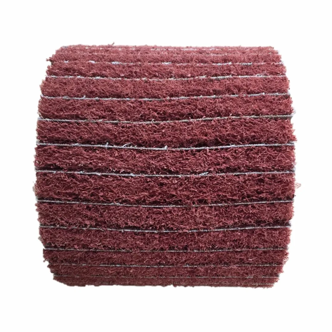 60/80/120/180/240/320  Grit Abrasive Polishing Wheel Non-woven Nylon Flap Wheel Brush Wire Drawing Polishing Burnishing Wheel