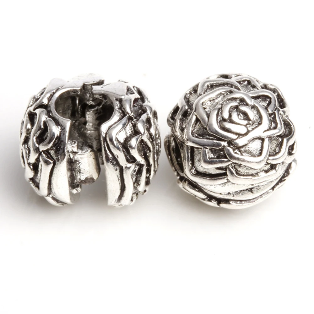 

Hot Sale 1pc Silver Color Beads Simple Flower Stopper safety Bead For Original Pandora Charm Bracelets & Bangles Jewelry