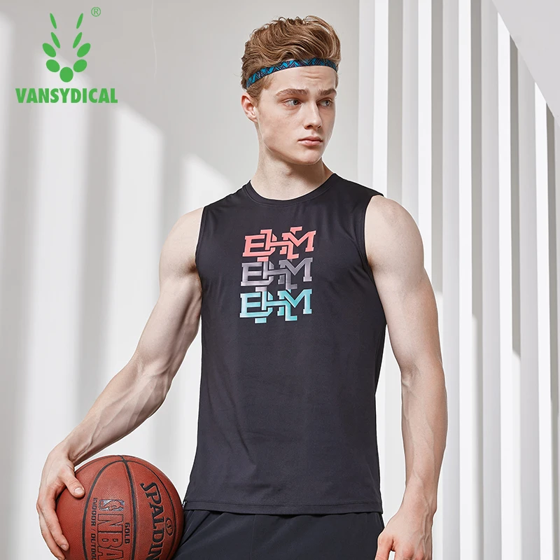 

Sports Running Vests Men's Printed Gym Quick Dry Sleeveless Fitness Workout Tops Jogging Basketball Jerseys Tank Top