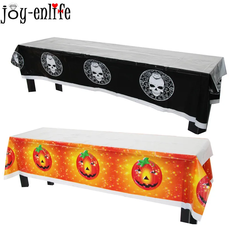 Plastic Halloween Table Cover
 Aliexpress Buy Halloween Party Plastic Tablecloth Fancy Pumpkin