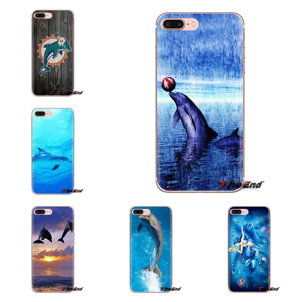 Transparent Soft Cover Bag For Xiaomi Redmi 4A S2 Note 3 3S 4 4X 5 Plus 6 7 6A Pro Pocophone F1 Dance And Jumping dolphins Water |
