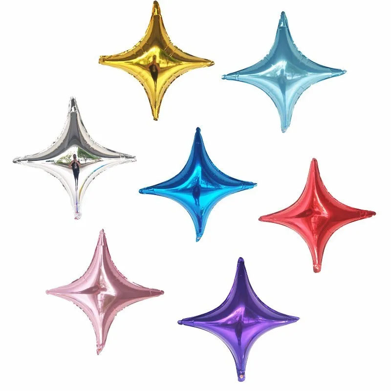 

7pcs/lot 24inch Four-pointed Star Foil Balloons Happy Wedding Decor Globos Birthday Party Decorations Adult Each Party Supplies