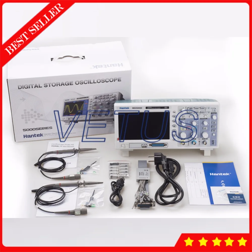 

Hantek MSO5202D 200MHz 2 CH 1GSa/s Scopemeter with 16CH Logic Analyzer 2 in 1 Mixed Signal digital Storage Oscilloscope price