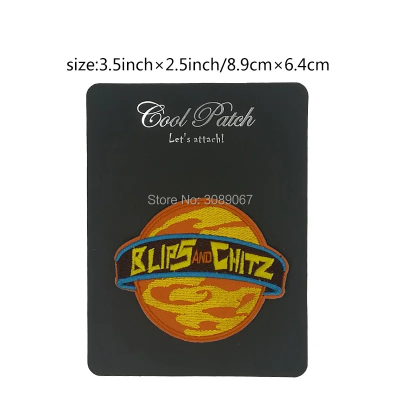 

Rick and morty Blips and Chitz Embroidered Patches TV Series Movie Iron On badge halloween cosplay costume clothing diy
