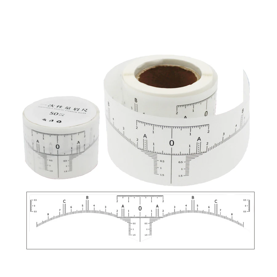 

50pcs Disposable Eyebrow Ruler Stencils Accurate Measure Microblading Template Tool Measurement Mark Permanent Makeup Sticker