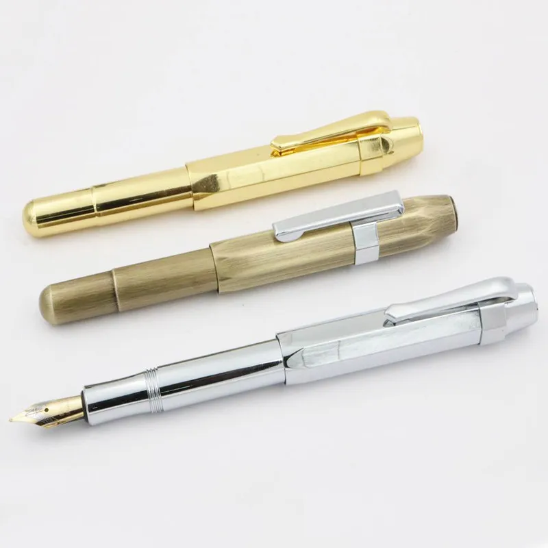 Office Writing Stationery vintage brass iraurita Octagon pocket full metal travel bag caneta founta - 32952007356