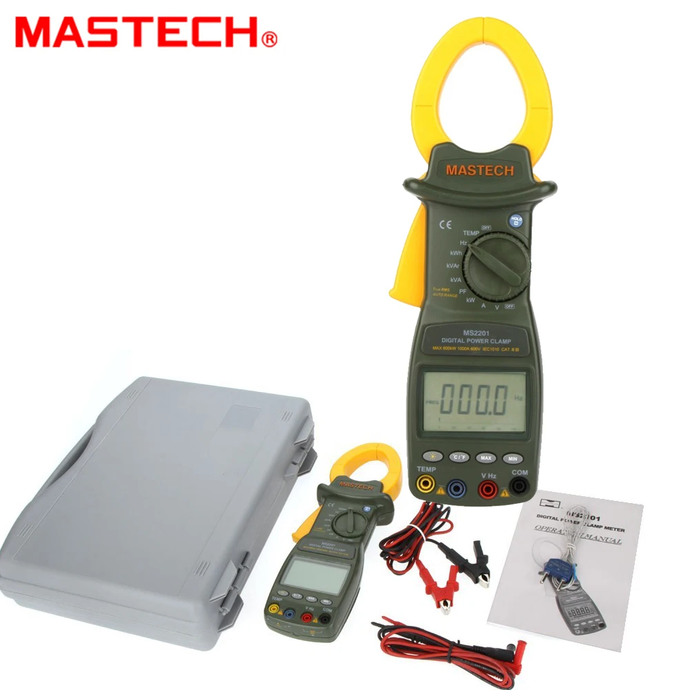 MASTECH MS2201 Digital Power Clamp Meter ACTIVE/APPARENT/REACTIVE POWER