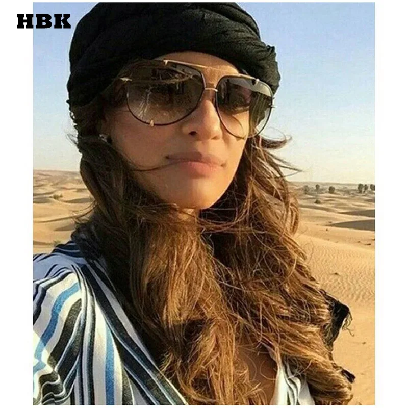 

HBK Pilot Alloy Rivet Frame Men Ladies Women Sunglasses Goggle 2018 New Fashion Brand Designer Gold Black Gray Brown Driving