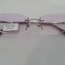Титан Rimless Очки Рамки Для женщин Близорукость Очки 1.61 ИНДЕКС diamond Резка Цвет объектив леди элегантность Оптический Высокое качество