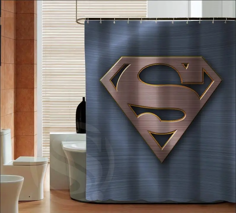 Hot Superman Polyester Fabric Waterproof Bathroom Shower Curtain Accessory Set 
