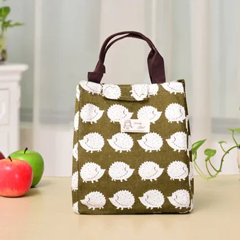 

18PCS / LOT New Fresh Insulation Cold Bales Thermal Canvas Lunch Bag Waterproof Convenient Leisure Bag Cute Lunch Bag