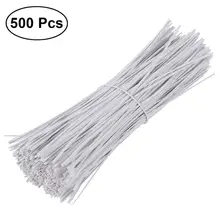 BESTOYARD 500pcs 15cm Plastic Coated Iron Wire Twist Ties Cable Wrap Organizer Ties