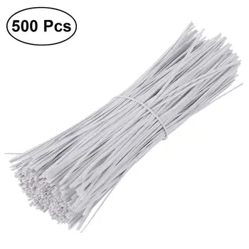 

BESTOYARD 500pcs 15cm Plastic Coated Iron Wire Twist Ties Cable Wrap Organizer Ties