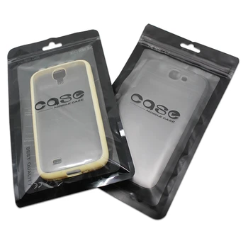 

900Pcs Plastic Universal Phone Case Ziplock Packaging with Hang Hole Resealable White Black Matte Clear Zipper Phone Case Pouch