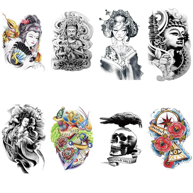 wholesale-new-fashion-disposable-tattoo-transfer-printing-temporary-tattoos-one-time-body-art-tatuajes-100pcs-lot-free-shipping