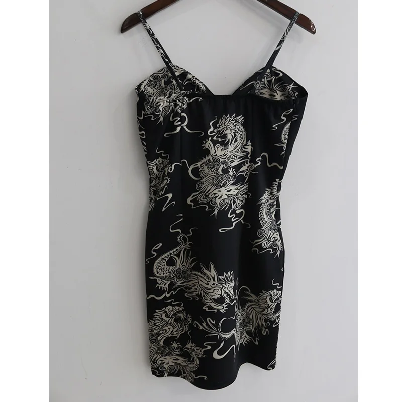 الصيف المرأة البسيطة اللباس 2019 مثير السباغيتي حزام الخامس الرقبة Bodycon حزب اللباس Vestidos الأزياء المطبوعة ضئيلة السيدات فساتين قصيرة