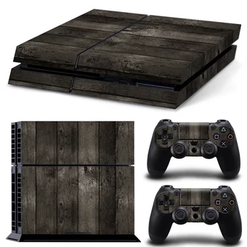 

Black Wooden Design for PS4 Console and Two Controller Skin Sticker for PS4 Stickers Games Protective Decal #TN-PS4-1936