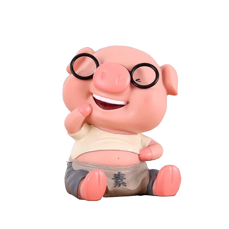 Creative Resin Lucky Pig Model Piggy Bank Money Box Handicraft Furnishing Articles Currency Save Coin Bank Kids Birthday Gifts