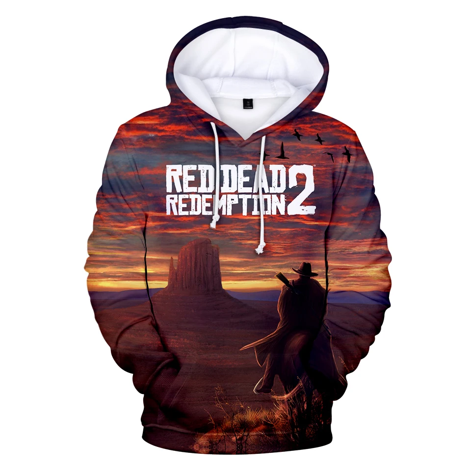 Женские/мужские 3D толстовки с капюшоном RED DEAD REDEMPTION 2 хип хоп Harajuku толстовка