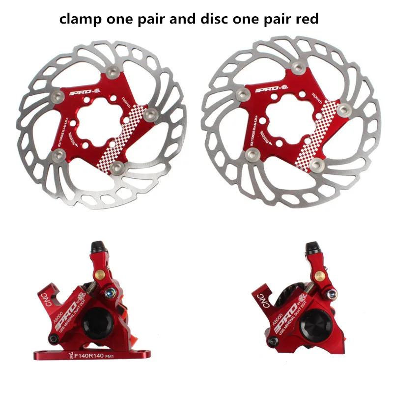 Дорожный велосипед двусторонний механический кабель плоские дорожные зажимы ручные дисковые тормоза - Цвет: red a set