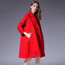 Plus size women loose major suit trench Elegant coat oversize