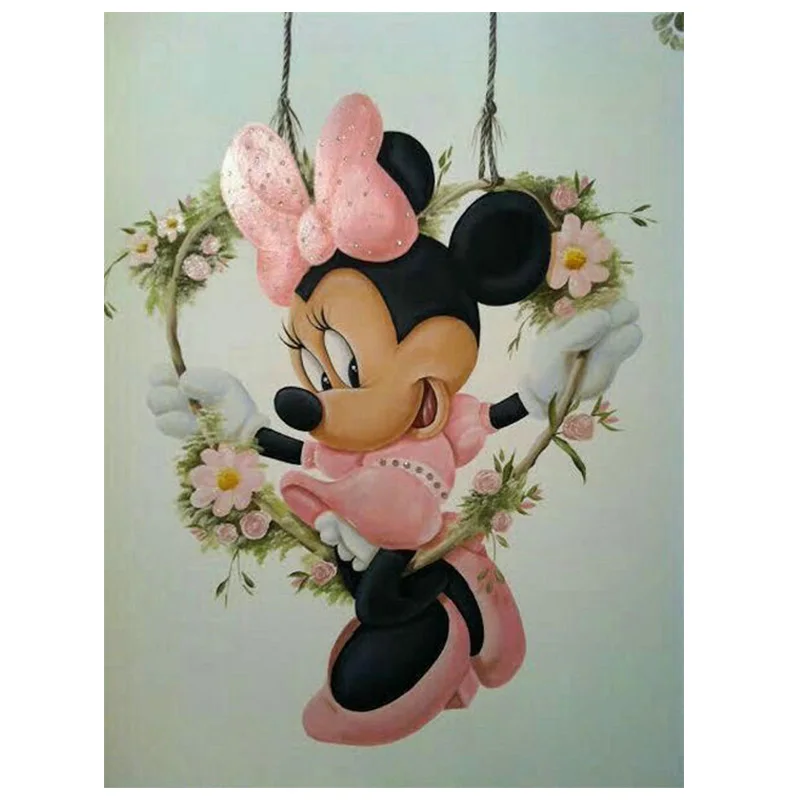 

DIY 5D Diamond Painting Cross Stitch Disney Minnie picture full Round Diamond Embroidery Mickey mouse rhinestone Mosaic icons
