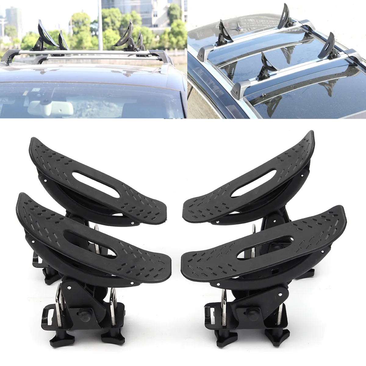 

17x8.2x22.5cm 4PCS Universal Kayak Carrier Holder Saddle Watercraft Roof Rack Arm Canoe Car Loader Carrier for Speedboat Canoe