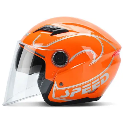 Andes мотоциклетный шлем унисекс скутер шлем защита от ветра, УФ излучения флип 2 козырька мотокросса шлем Casco Moto для лета - Цвет: Orange 2