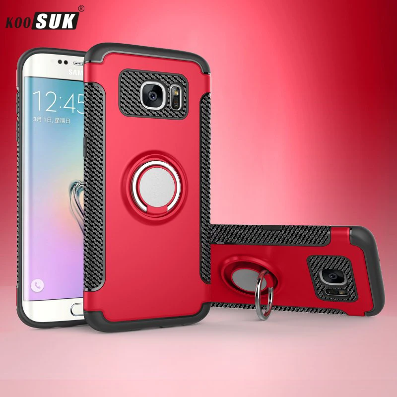

S7 Edge Case For Samsung Galaxy S7 S8 S9 S10 Case S10 Lite shockproof With finger ring Holder Phone Back Cover S8 S9 Plus coque