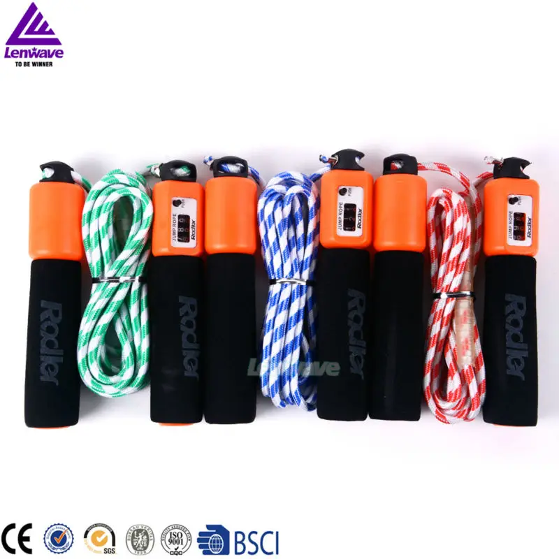 3 color Adler brand count rope skipping rubber hot add sales speed jump rope