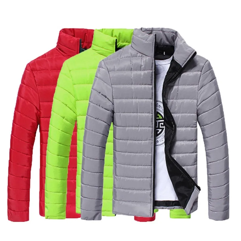 Men Winter Autumn Jacket Casual Keep Warm Stand Collar Coats Slim Long Sleve Zipper Jacket Top Coat Male Outwear Coat #4M28 (1)