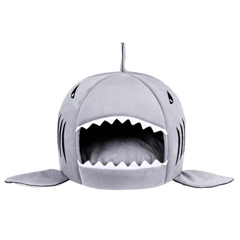 

100% Cotton Shark Shape Cat Dog Bed House Small Dogs Cat Pets Beds Nest Dog Cat Mats Sleeping Bag Cats Sofa Pet Supplies S/M/L