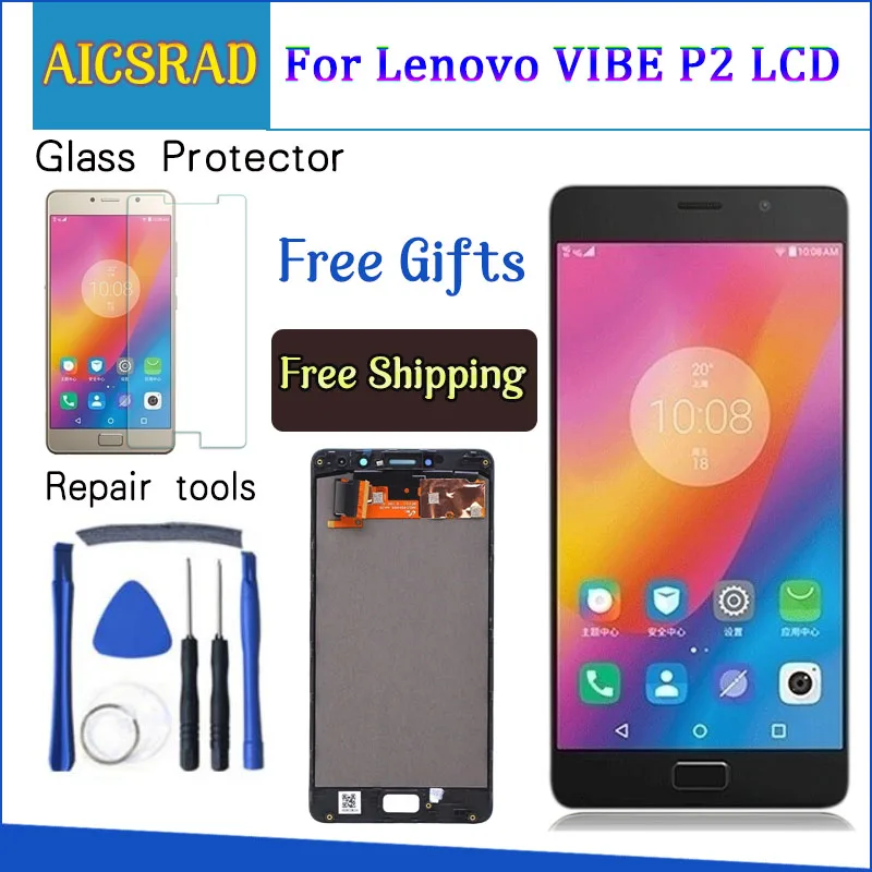 

100% Tested For 5.5" Lenovo Vibe P2 LCD Display Touch Screen Digitizer Assembly With Frame For Lenovo P2 P2c72 P2a42 LCD