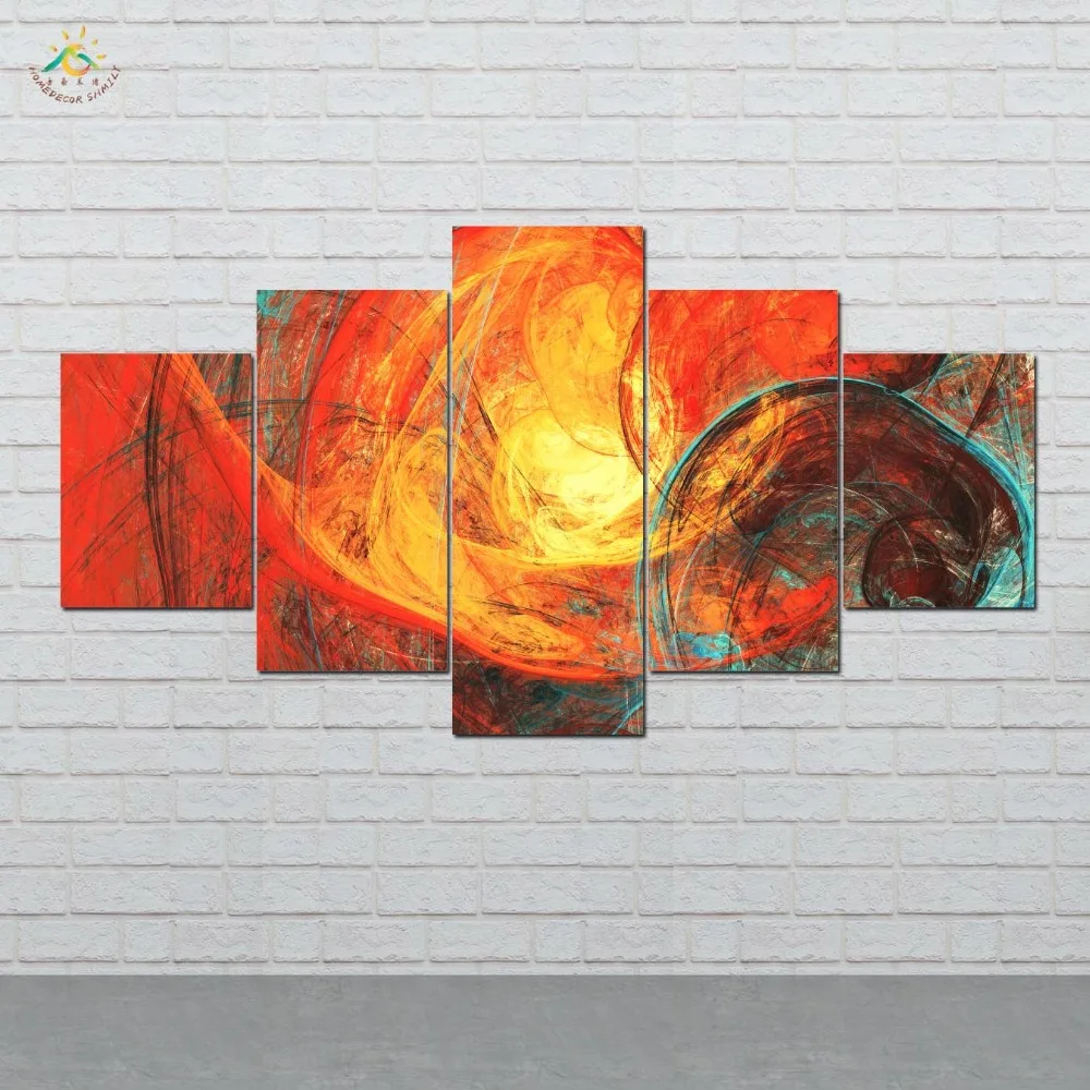 

Abstract Fractal Picture Wall Art Canvas Painting Posters and Prints Decorative Picture Decoration Home For Living Room 5 PIECES