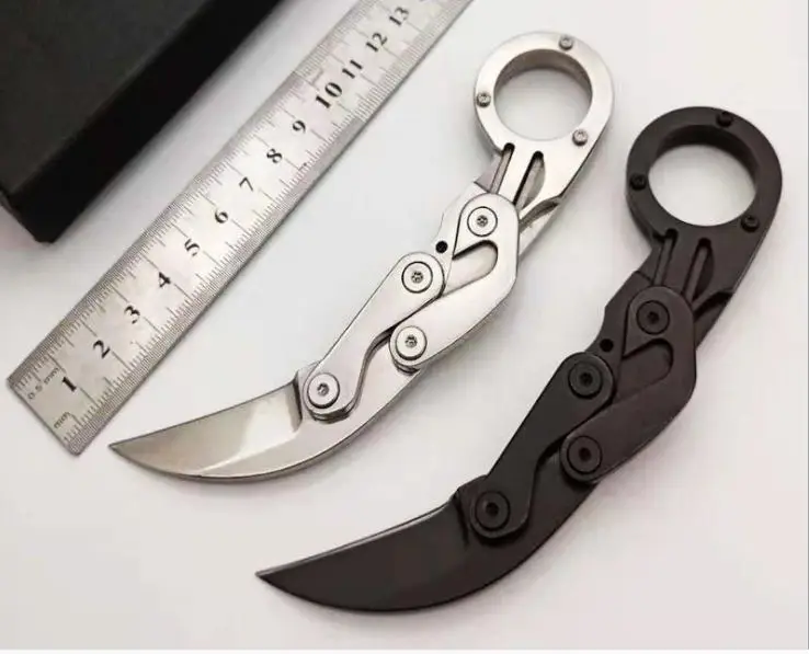 Складной нож Morphing karambit V2 механический Клинок с когтями из стали 9Cr18Mov для