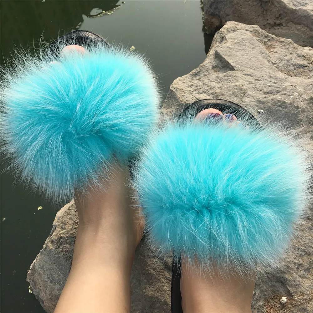 baby blue fur slides