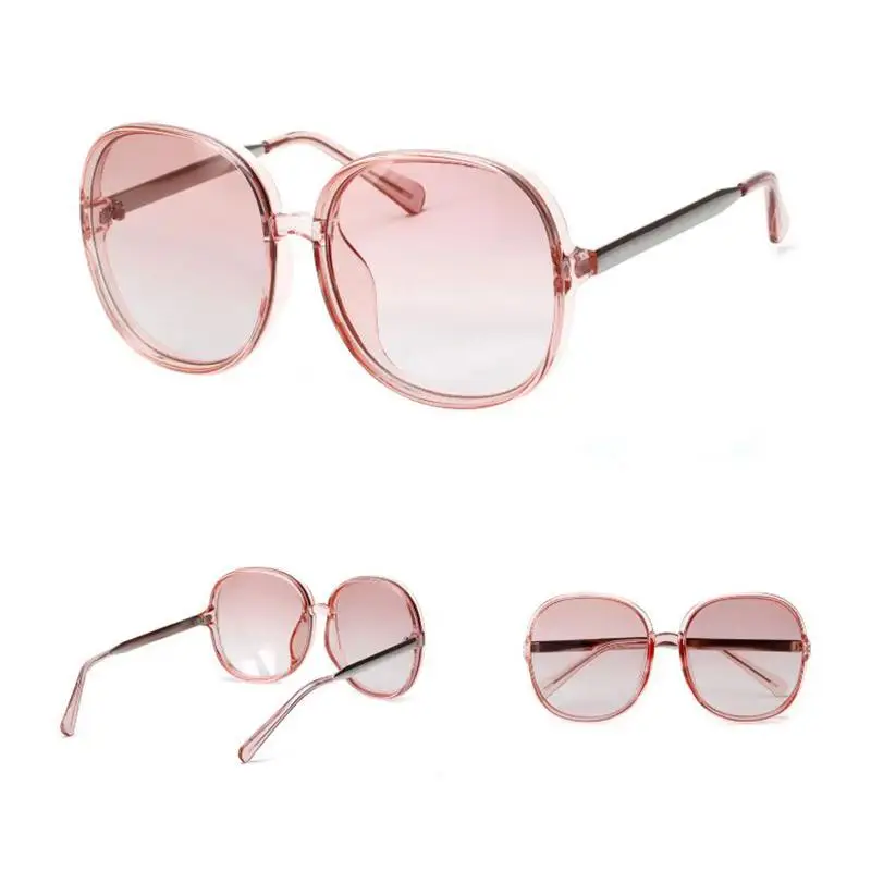 Большие прозрачные очки с окантовкой Женские Простые модифицированные солнцезащитные очки - Цвет оправы: pink